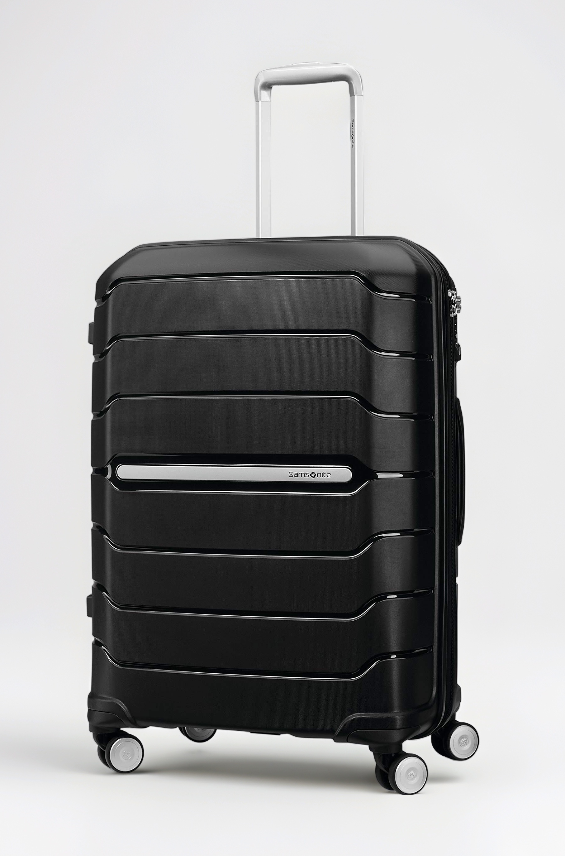 Samsonite Freeform Hardside Expandable with Double Spinner Wheels, Black, Checked-Medium 68cm