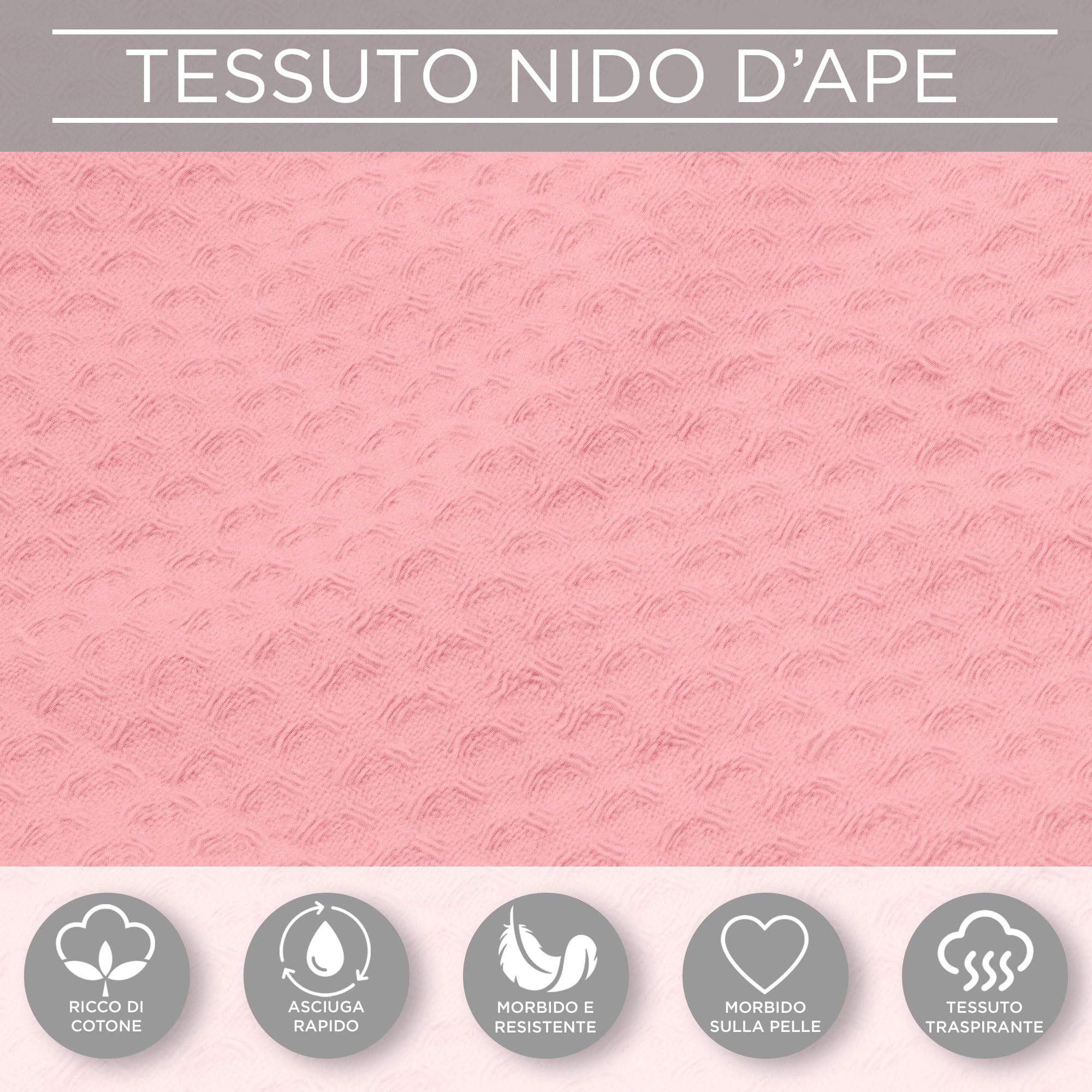 Accappatoio Nido d’Ape Unisex Uomo Donna in cotone con Cappuccio, Tasche e Cintura – Leggero, Assorbente, Traspirante – Ideale per Casa, SPA, Piscina, Palestra e Viaggi