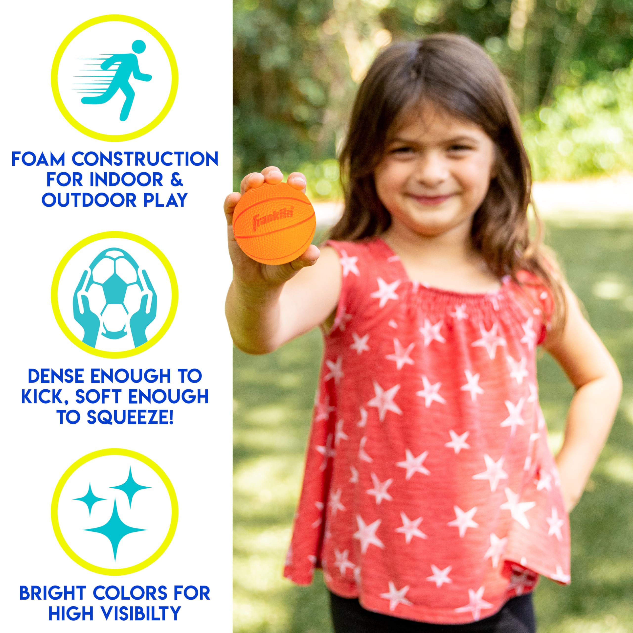 Franklin Sports Kids Foam Sports Balls - Mini Foam Footballs, Basketballs + Soccer Balls for Kids - Indoor + Outdoor Soft Toy Equipment - Perfect Backyard + Practice Toys - Image 5