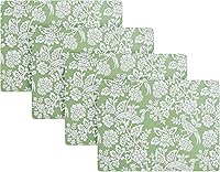 Vista 1 de Laura Ashley Cork Placemats 16 x 12-inch for Kitchen and Dining Tables, Heat Resistant, Durable, Easy Clean, Set of 4, Adain Palace