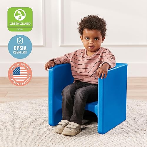 Miniatura 7 de ECR4Kids Tri-Me - Silla cúbica 3 en 1, muebles para niños, azul, 4 piezas, 14.5