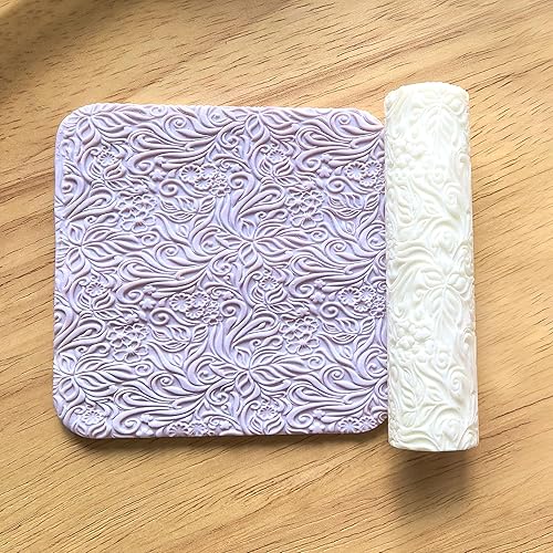 Miniatura 6 de Rodillo de textura de arcilla polimérica de 3 piezas, funciona con cortadores de arcilla polimérica para manualidades, aretes, joyería, suministros