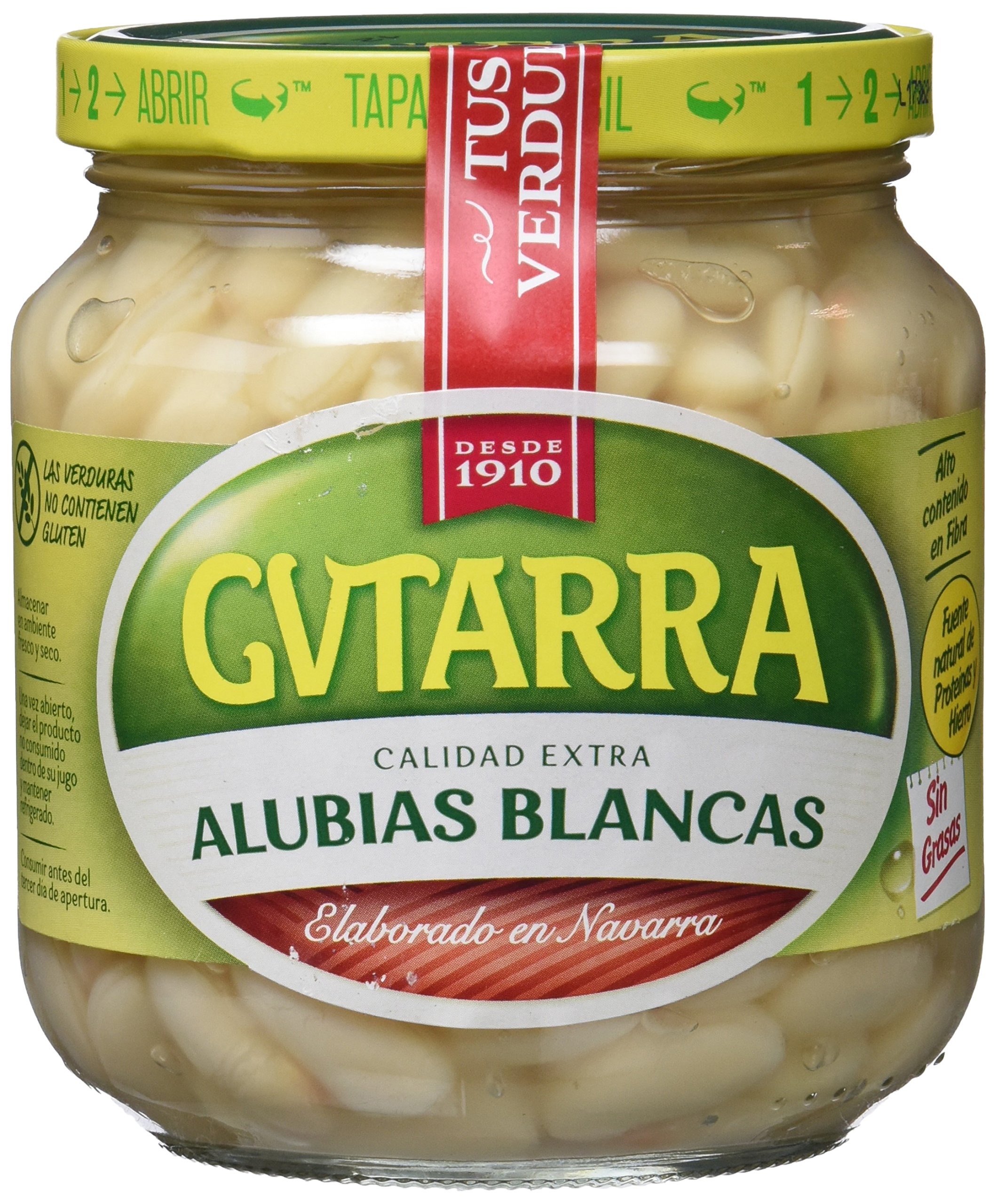 Gvtarra Alubia Blanca Cocida Legumbre - Paquete de 6 x 400 gr - Total: 2400 gr
