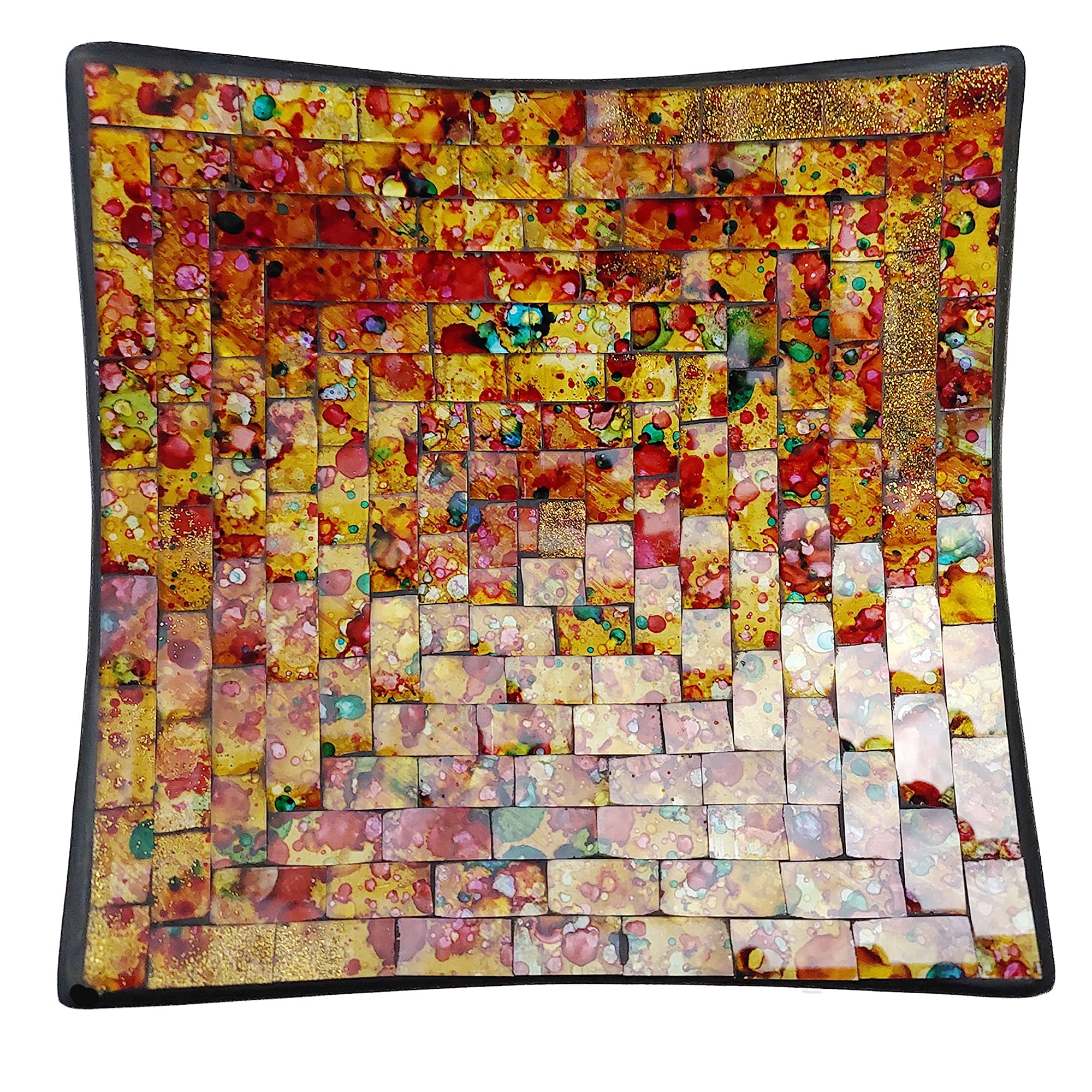 ART-CRAFT Dekoschale Mosaikschale Walnuß Tonschale Schlüssel