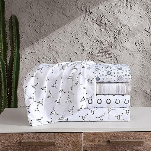 Miniatura 8 de Wrangler - Juego de sábanas tamaño Queen, ropa de cama ultrasuave y resistente a las arrugas para comodidad durante todo el año, bolsillos