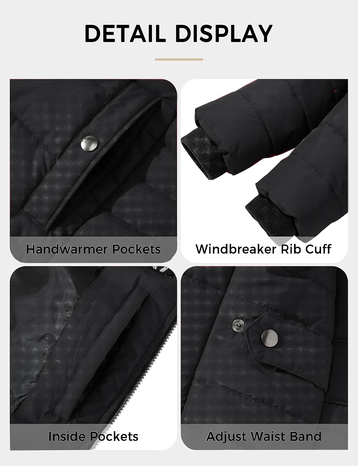 Soularge Women's Plus Size Winter Thicken Puffer Coat with Detachable Hood - Image 7