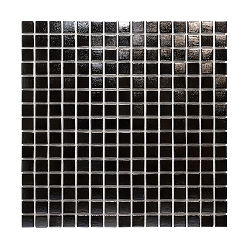 URBN Contemporary Almost Black But Dark Grey Iridescent Glass Mosaic