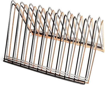 Officemate Triangle Wire File Sorter, Black 9-Compartment Steel Desktop Organizer for Mail, Files, Tablets and Documents, 7 x 7 x 11-Inch