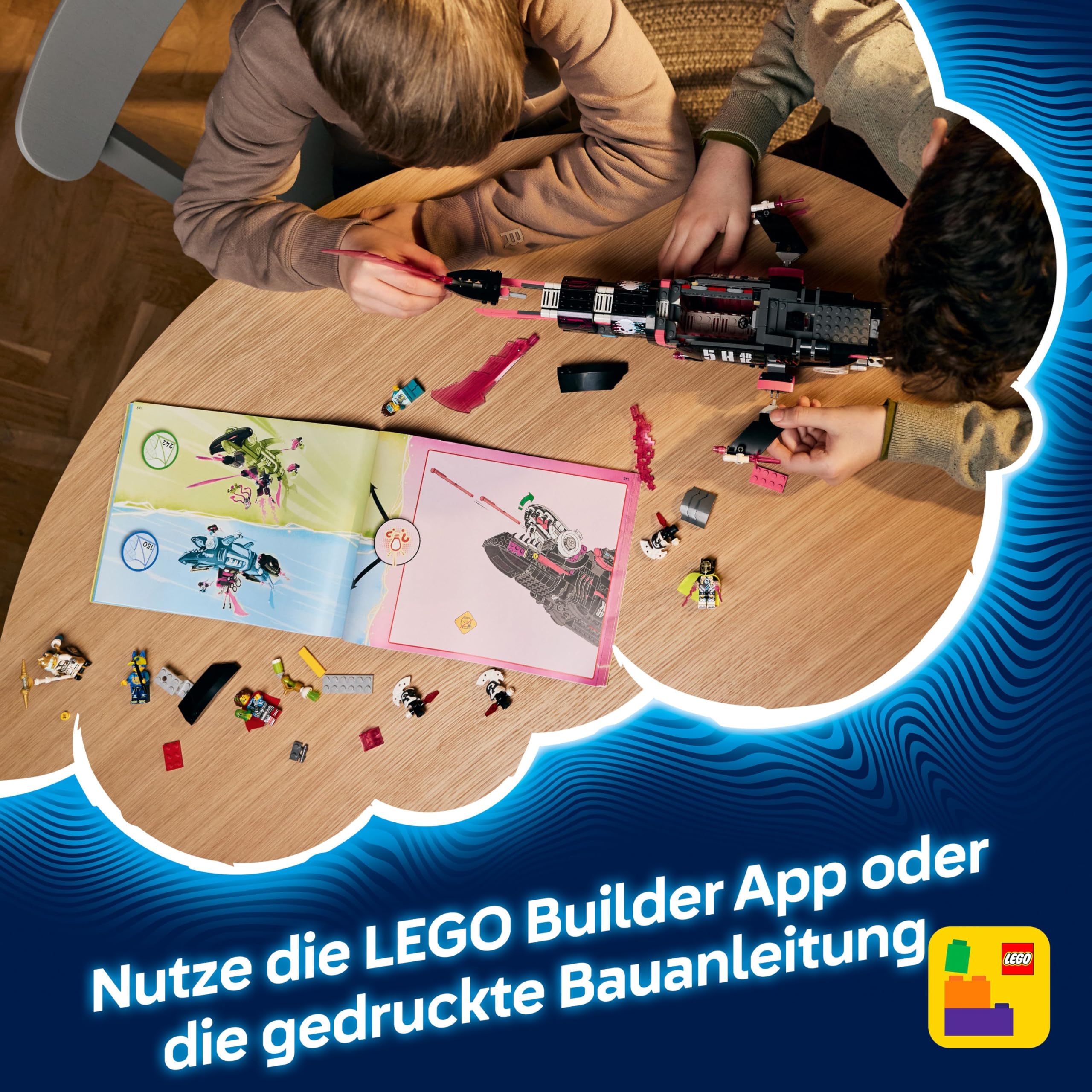 LEGO DREAMZzz Albtraumhai-U-Boot - Modulares Set mit 2 Baumöglichkeiten, 2 abnehmbaren Fluggeräten und 5 Minifiguren, inkl. Mateo und Astrid - Geschenk für Mädchen und Jungen ab 9 Jahren - 71500
