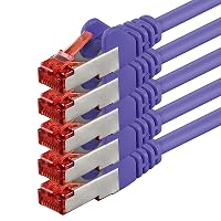 1aTTack.de Cat6 SFTP Cavo di rete 5x 5m RJ45 LAN Ethernet viola