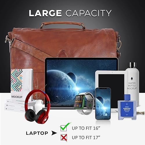 Miniatura 2 de Traversible Bolsa de mensajero bolsa de laptop para hombre bolsa de mensajero de cuero para hombre bolsa de laptop para mujer
