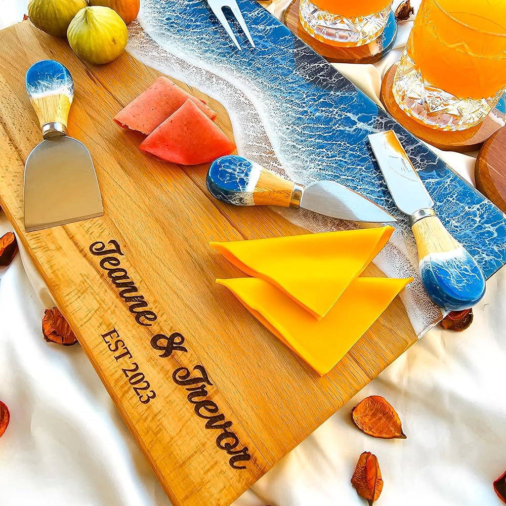 Personalized Walnut Wood Cutting Board, Gift For Couples, Anniversary, Engagemen