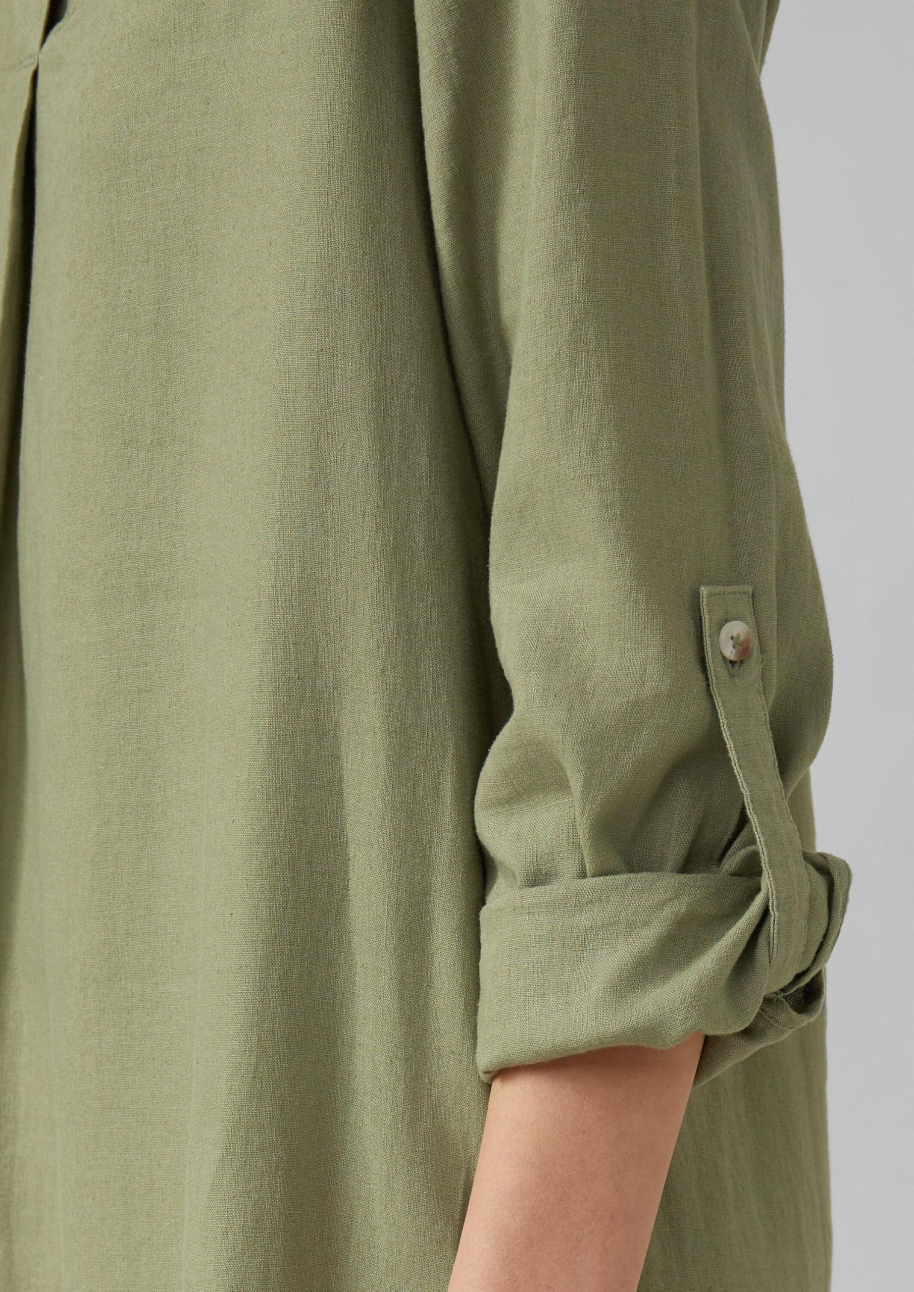 s.Oliver Leinenmix-Kleid mit Turn-up