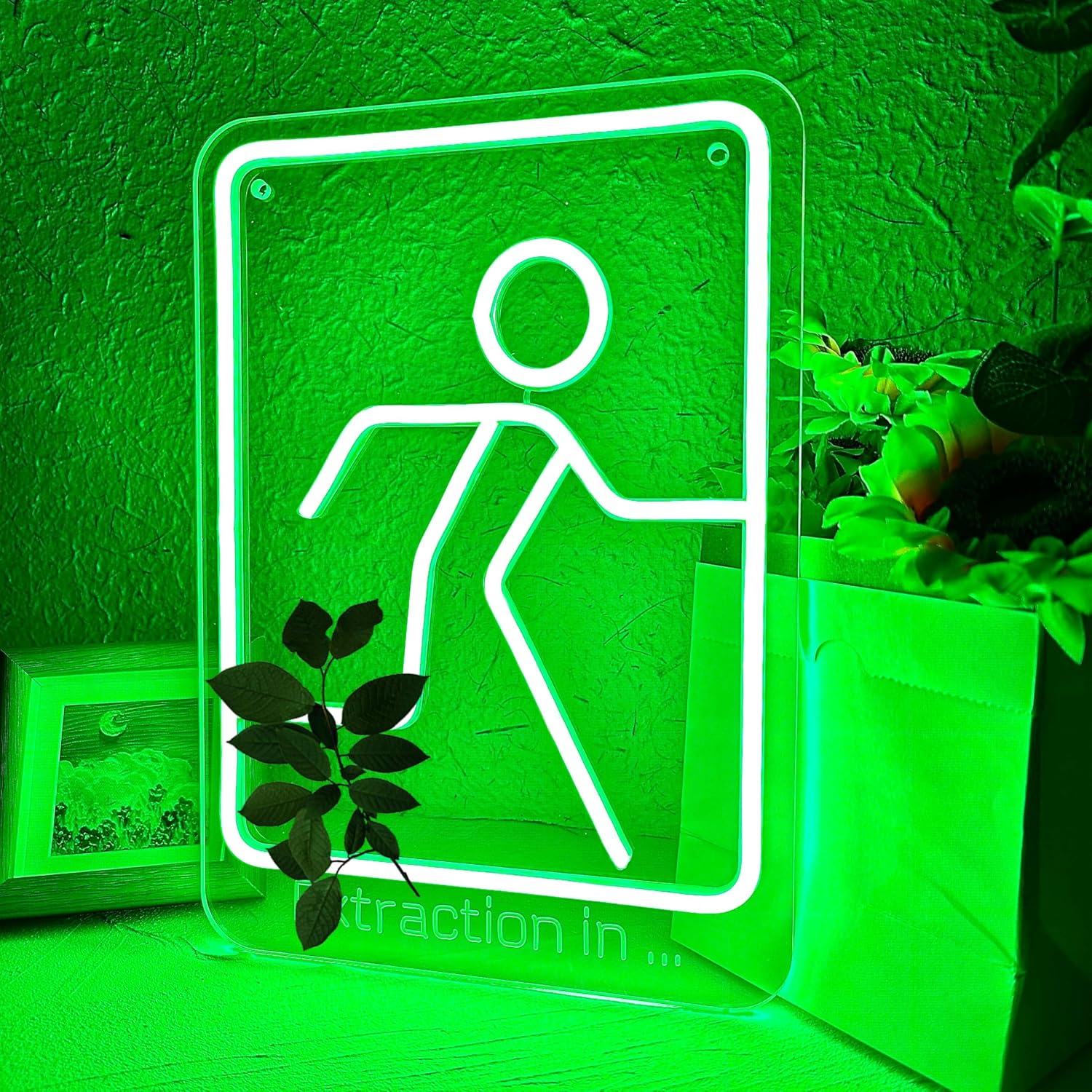 Loading Silhouette LED Neon Sign, Dimmable Green Acrylic Glow Light for Wall Decor, Creative Tech Style Ambient Lamp for Home Office, Creative Studio, Man Cave, Bedroom Wall Art, USB Powered