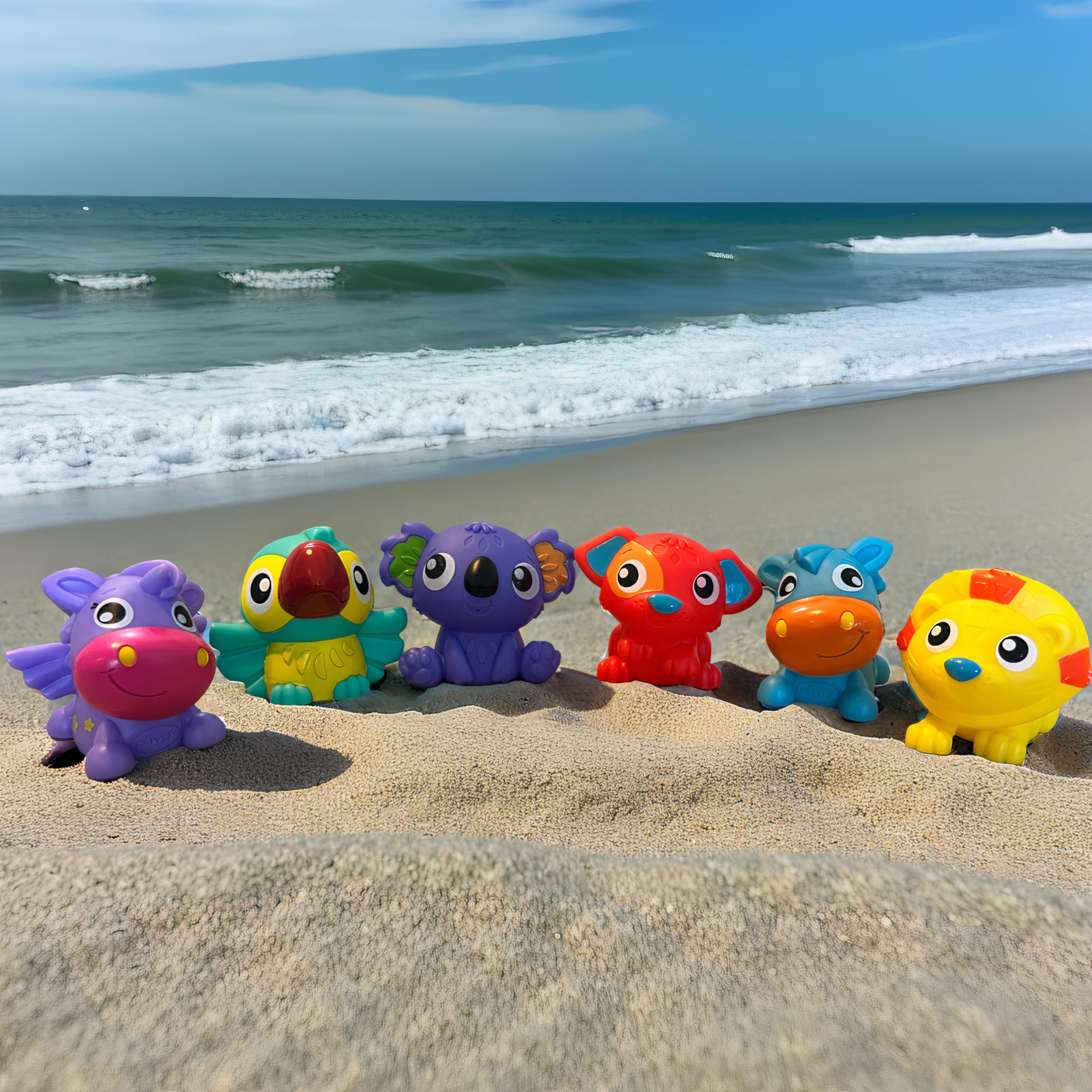 Playgro First Fun Floaties Pack, w pełni uszczelniony, atrakcyjna zabawka do kąpieli dla niemowląt do rozwoju sensorycznego i zabawy, ponad 6 miesięcy