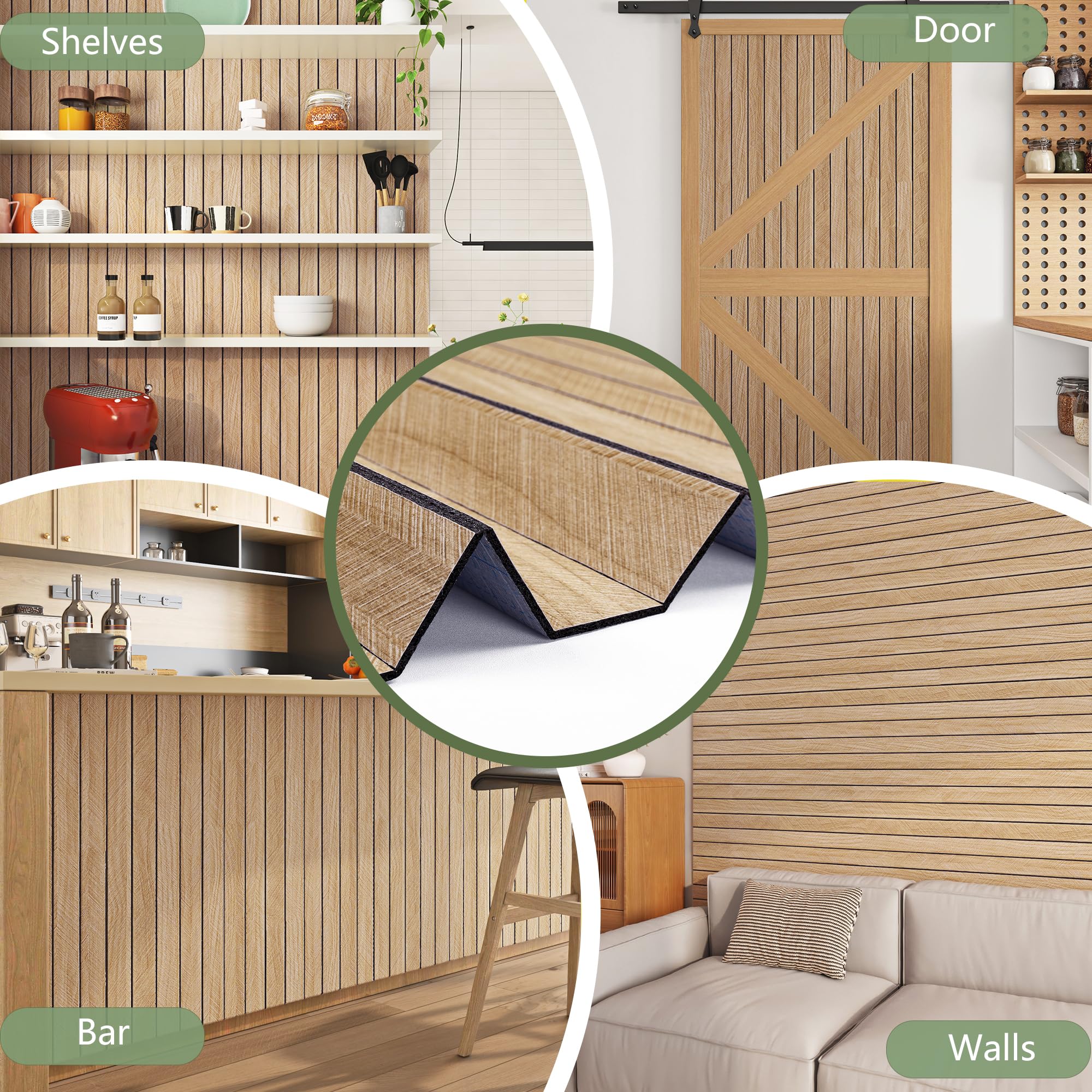 Snapklik.com : 24in X 16.5ft Light Oak Wood Wall Panels Peel And Stick ...