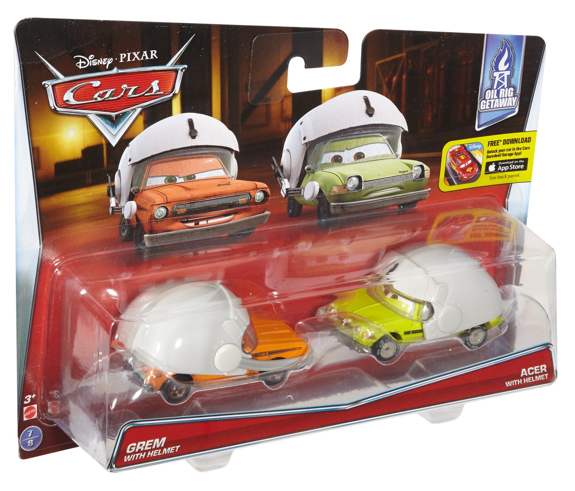 Amazon.com: Disney Pixar Cars Grem & Acer with Helmets Vehicle, 2 