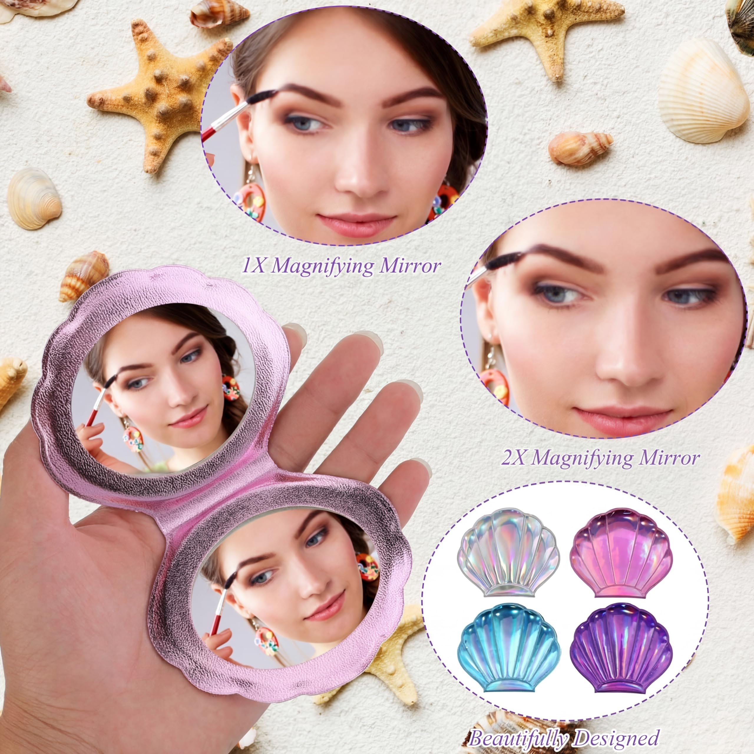 Amazon.com : Barydat 24 Set Seashell Compact Mirror Bulk Mermaid