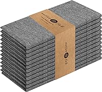 Vista 61 de Native Fab Blue Cloth Napkins, 4 Pack, 100% Cotton, 17x17 Inches, Heavy Duty, Soft Texture, Quick Drying, Great for Spring Holidays, Family