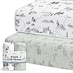 Crib Sheets Neutral - Fitted Baby Crib Sheets Bed for Girl Boy - 2 Pack Standard & Toddler Mattress - Buttery Soft Organic Cotton Blend (Arctic Journey)