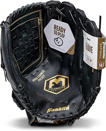 Vista 28 de Franklin Sports Field Master Baseball + Softball Glove - Field Master Adult + Youth Baseball + Softball Mitt - Men's + Women's Gloves - Right Hand