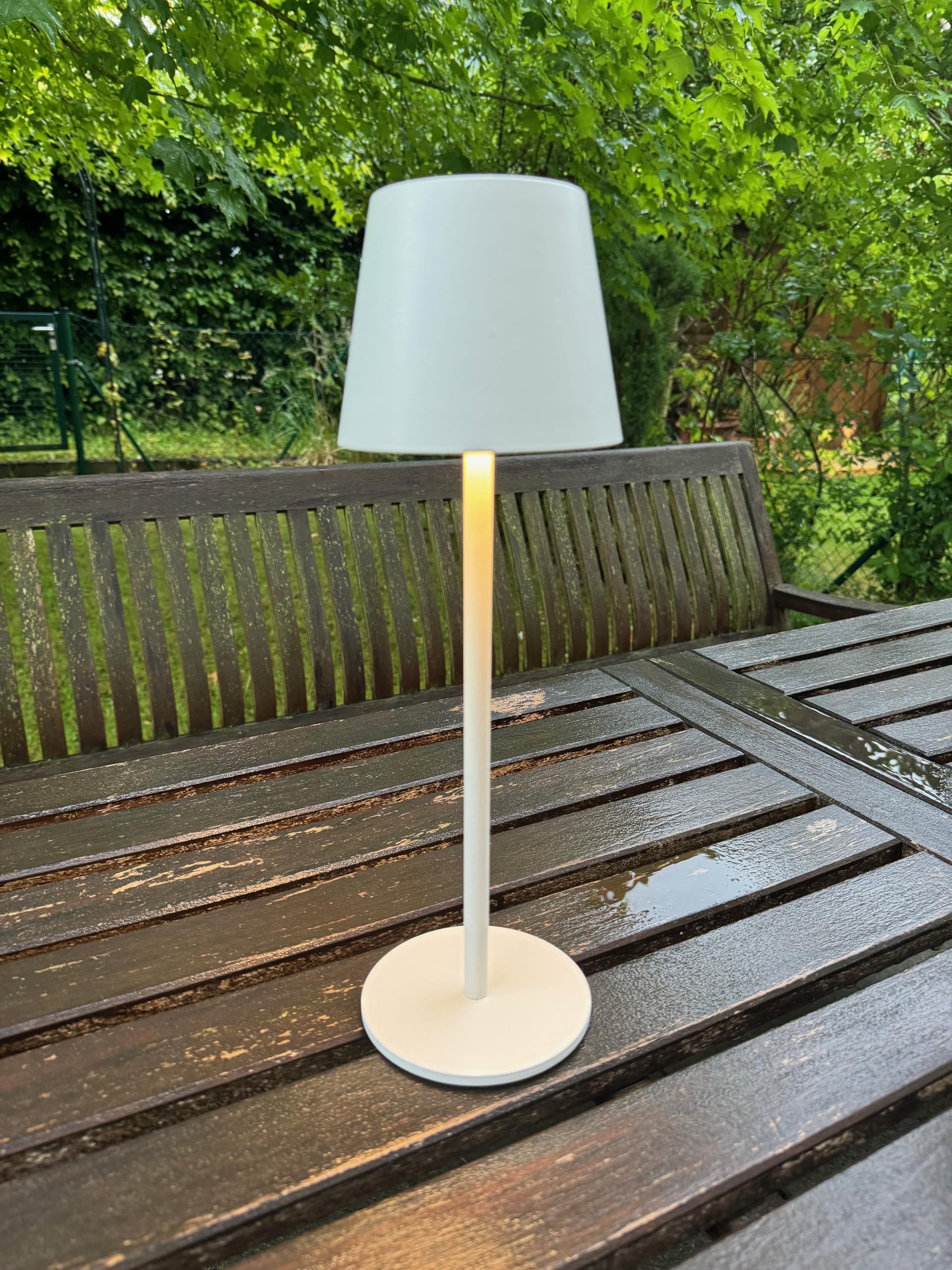 greenandco Rechargeable Table Lamp, Wireless, Dimmable, Touch Control, 3000-5000K, CRI 90, 3600mAh, Suitable for Outdoor Colour: White - Image 2