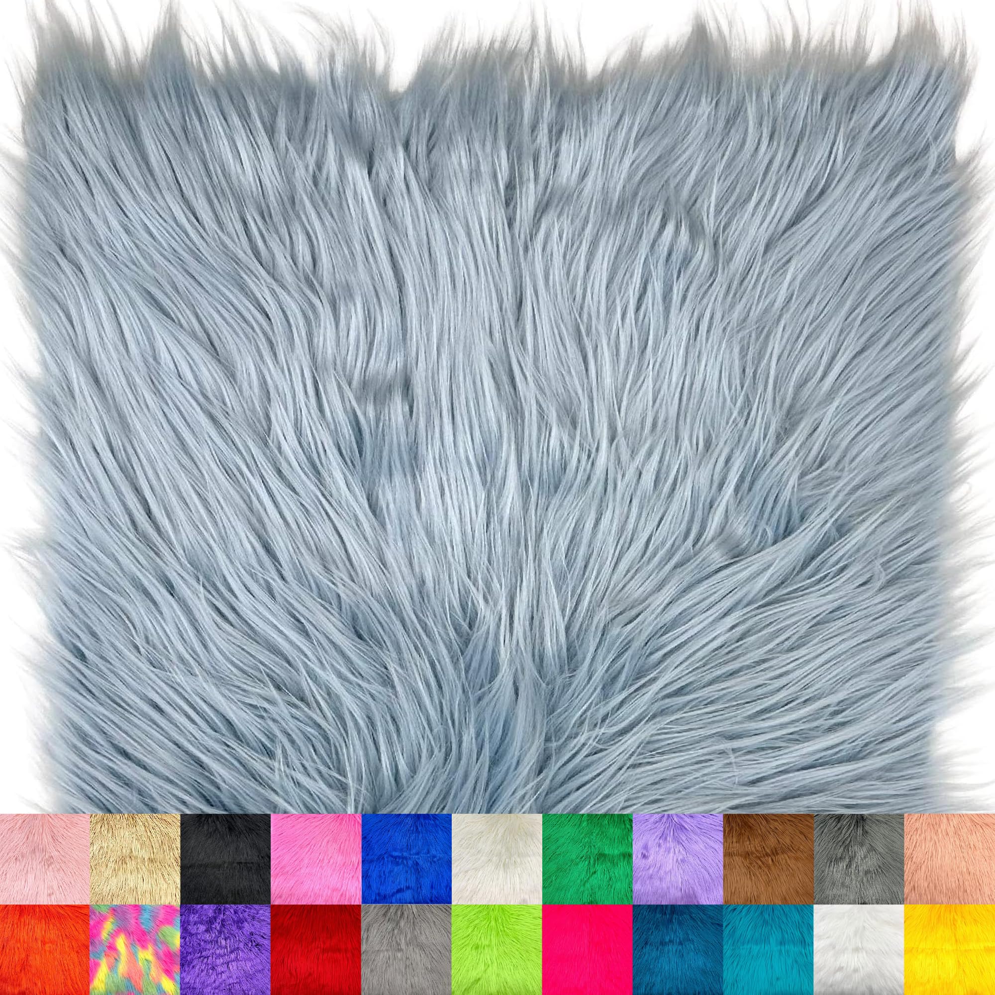 Ice Fabrics Faux Fur Fabric Squares - 10x10 Inches Pre-Cut Craft Fur Fabric - Shaggy Mohair Fabric for Costumes, Apparel, Rugs, Pillows, Decorations and More - Lavender - 10"x10"