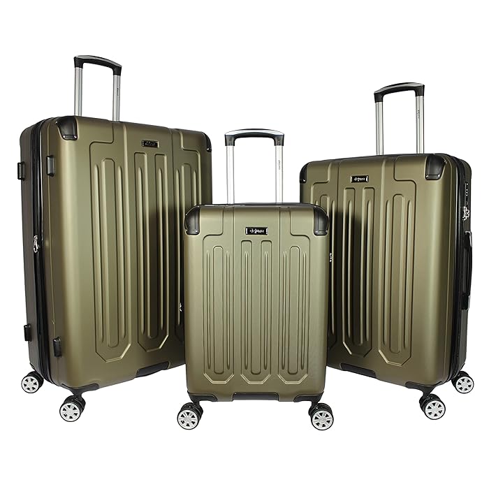 Buy Tutin 3Piece Hardside Spinner Luggage Set with TSA Lock, Olive