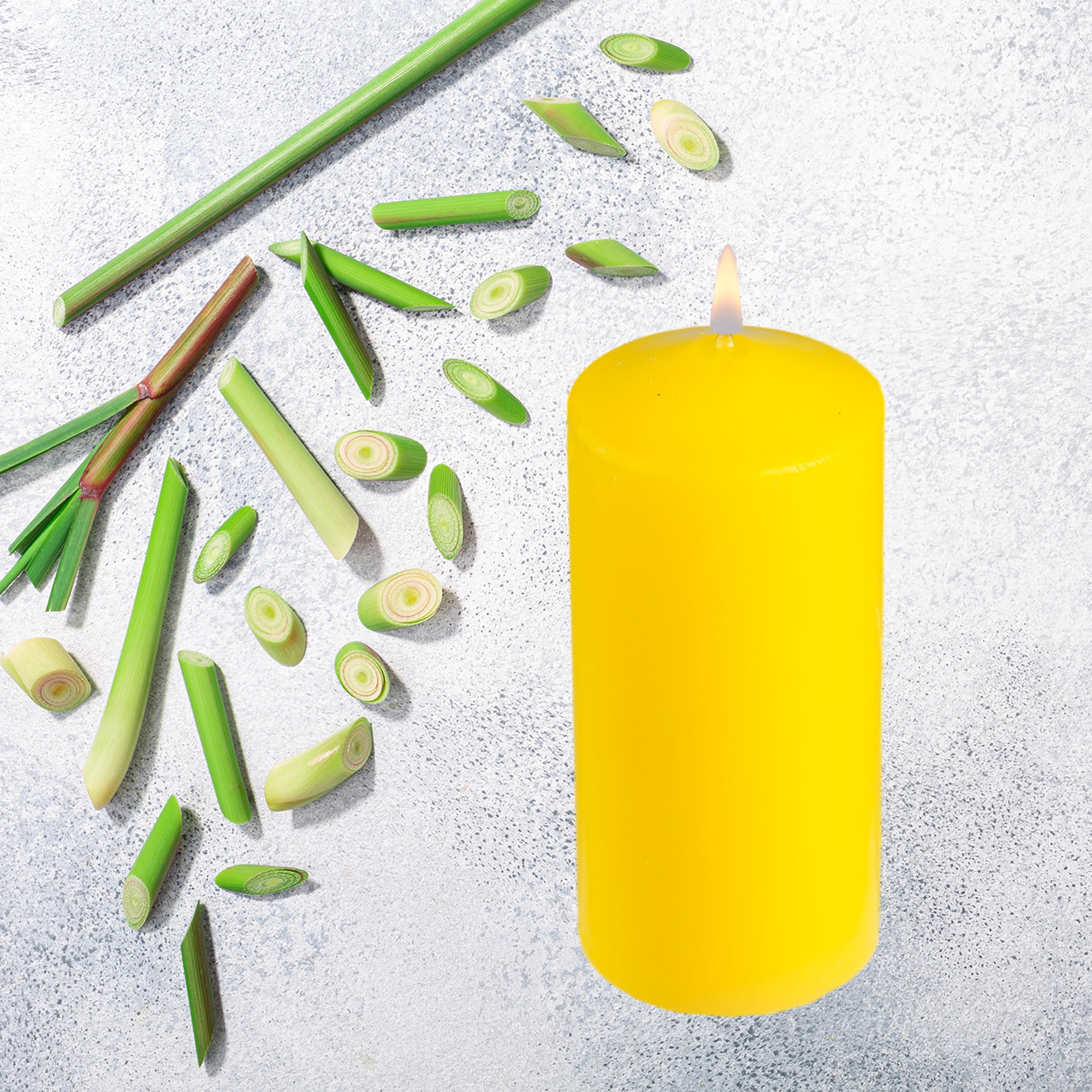 Lot De 4 Bougies Parfumées à La Citronnelle - 11x4,7 Cm, 25 Heures De Combustion, Jaunes, Sans Fumée