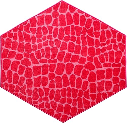 Furnish my Place Alfombra de área rosa cocodrilo, alfombra de área con estampado de animales, alfombra apta para mascotas, alfombra de guardería de