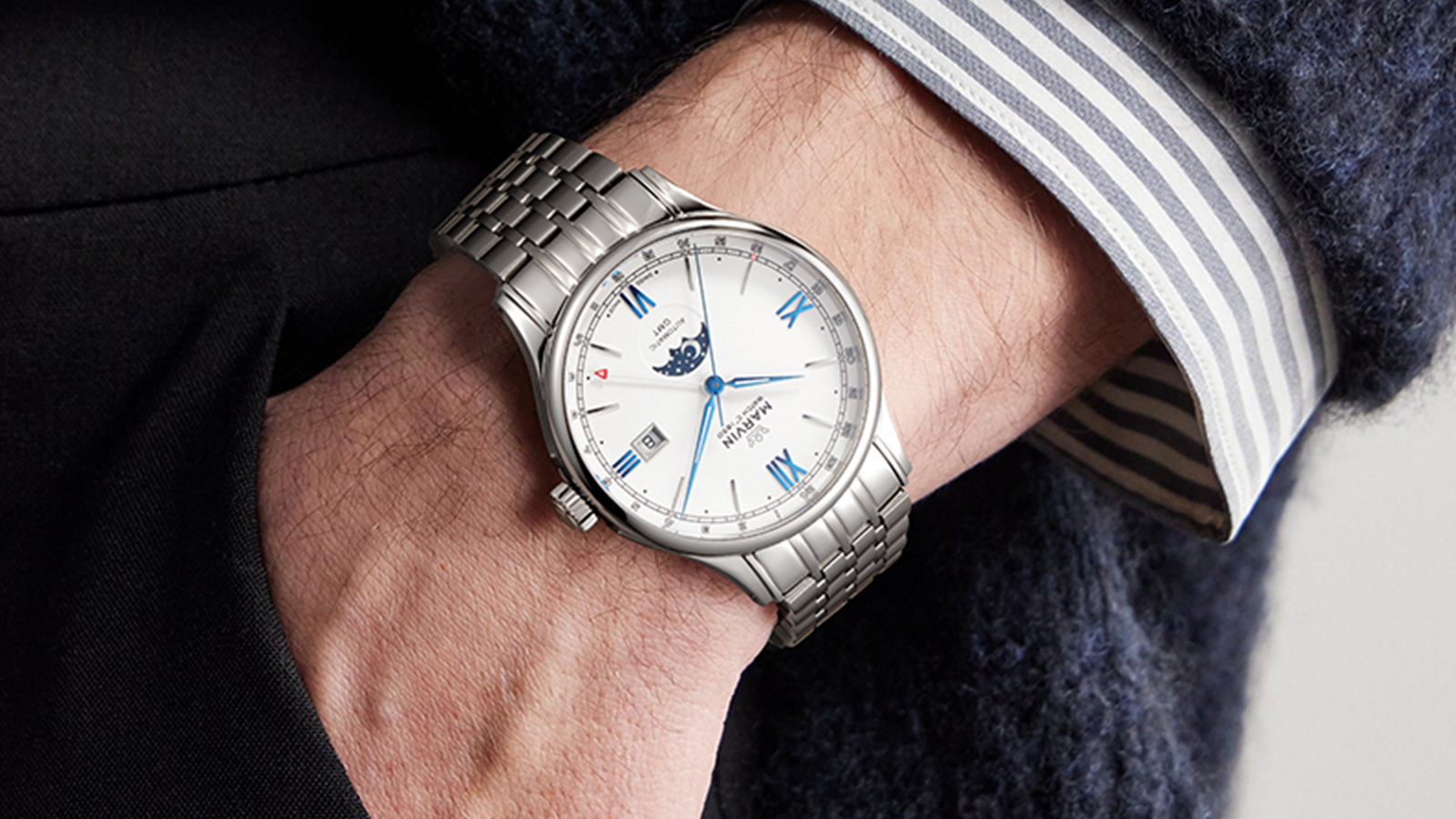 Amazon.com: marvin Automatic GMT Men's Watch Swiss Movement
