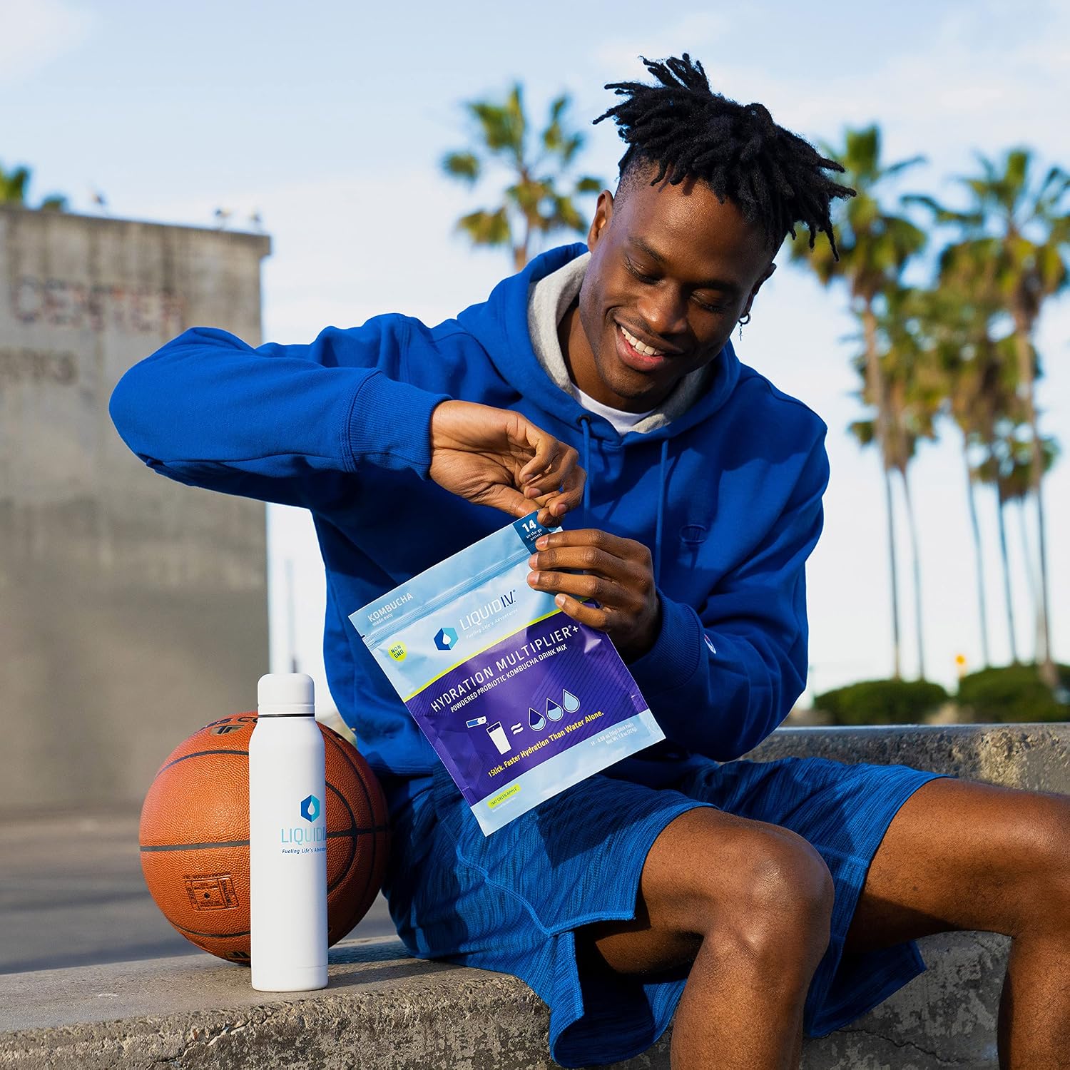 Liquid I.V. Hydration Multiplier+ Powdered Probiotic Kombucha, Hydration Plus Probiotics, On-The-Go Digestive Support - Tart Green Apple - 42 Sticks