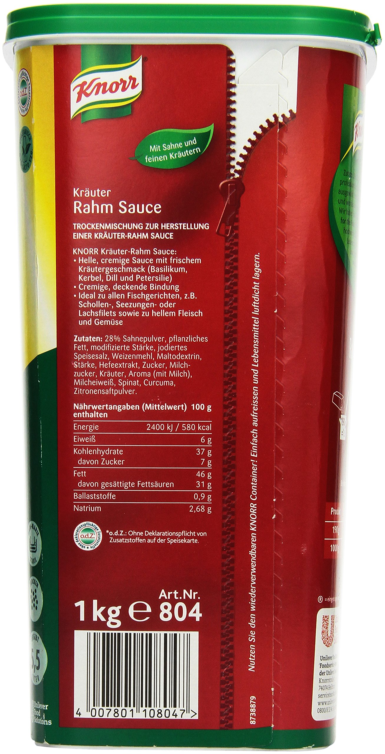 Knorr Kräuter-Rahm Sauce 1 kg, 1er Pack (1 x 1 kg)