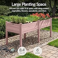 Vista 12 de Best Choice Products - Plantador de jardín elevado de 72x24x30 pulgadas, soporte de macetero de madera para jardín trasero, patio, balcón con panel