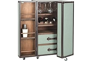 Fold Out Bar Cabinet with Drop-Down Door