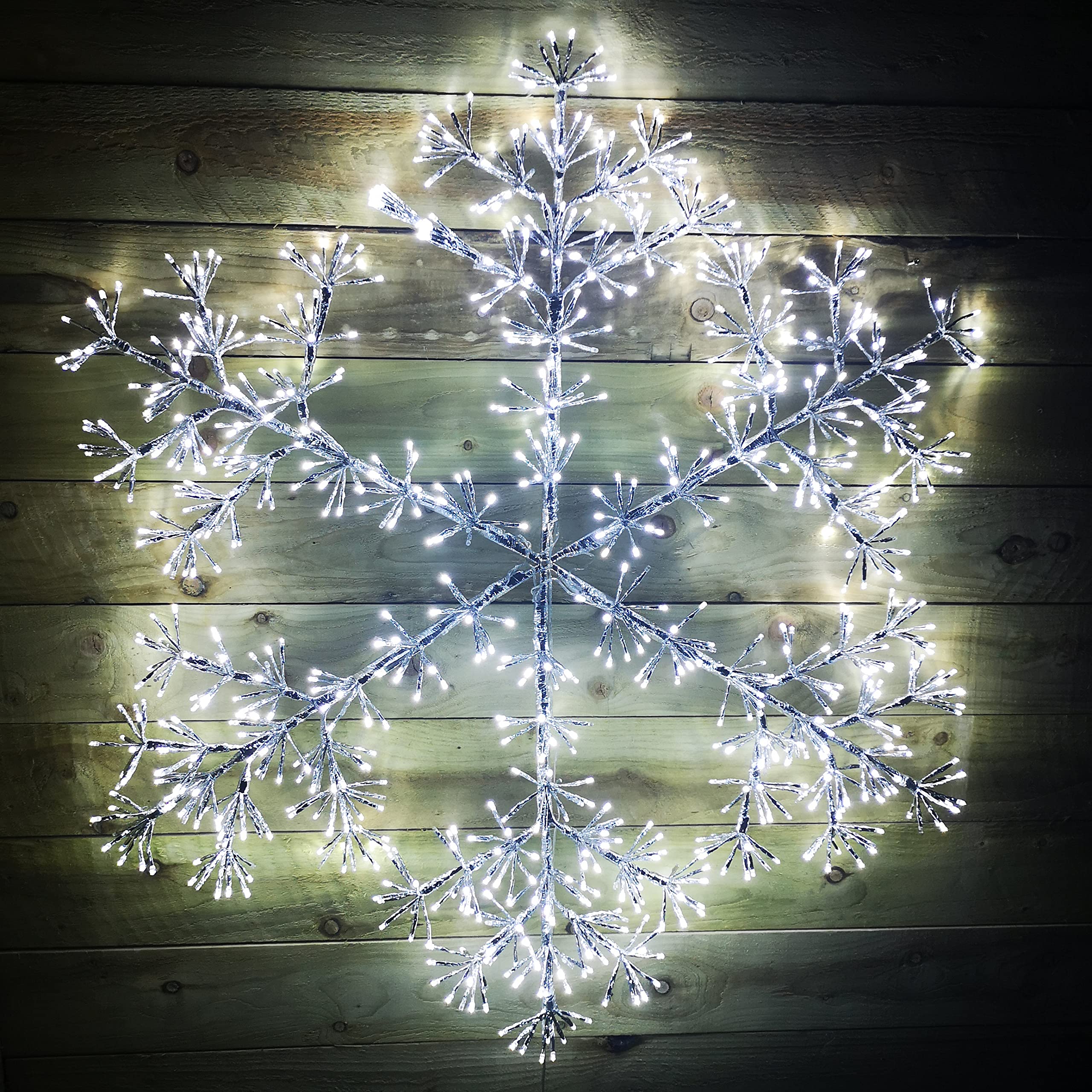 Premier Silver/White 1.2M Starburst Christmas Snowflake 960 Leds