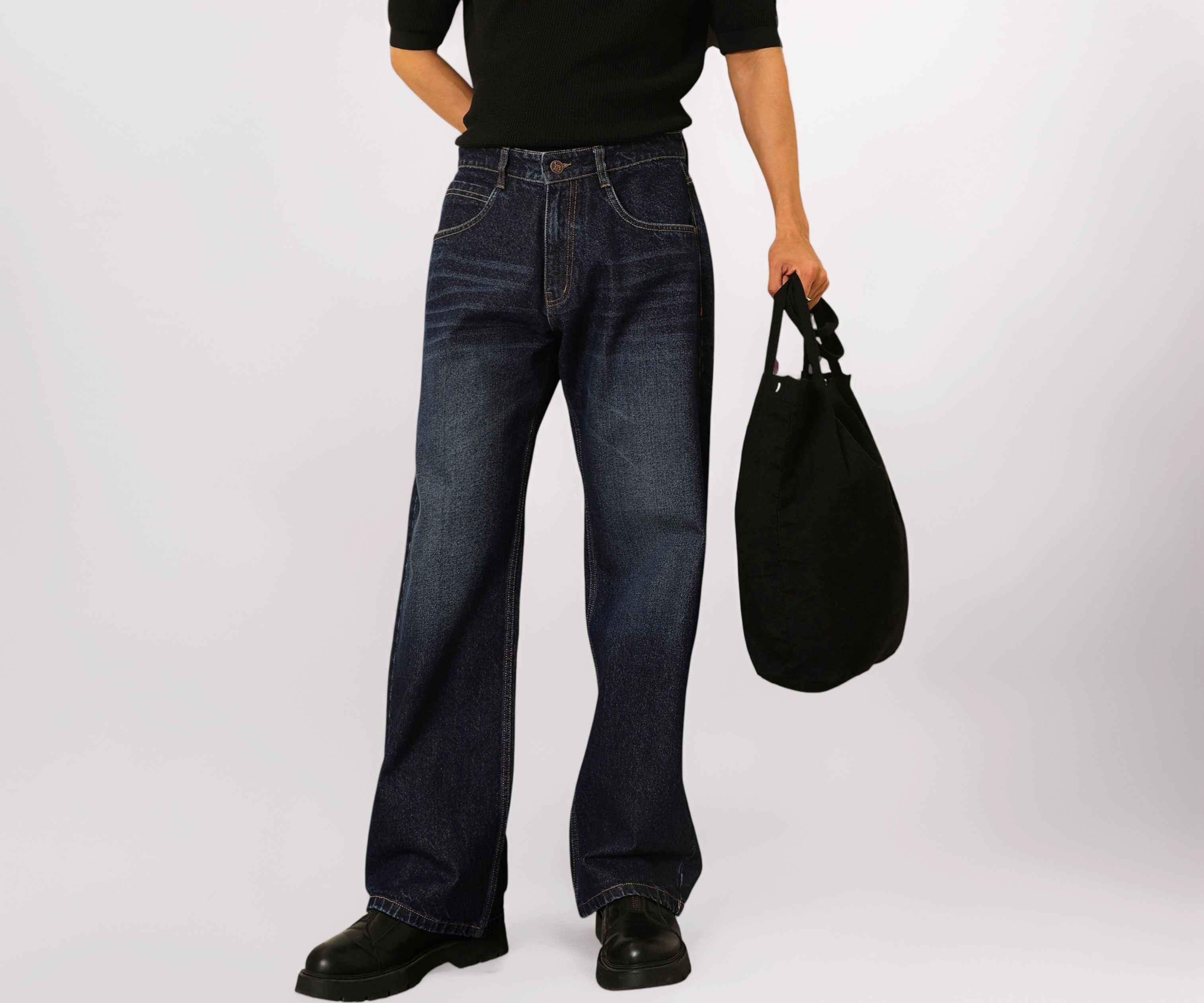 MASCLN Sassafras Blue Whisker Wash Jeans-M - Image 1