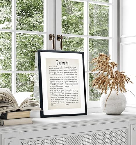Miniatura 4 de Póster enmarcado del Salmo 91 con impresión del Salmo 91, arte de pared cristiano del Salmo 91, póster de regalo religioso Salmo 91, versículo de la