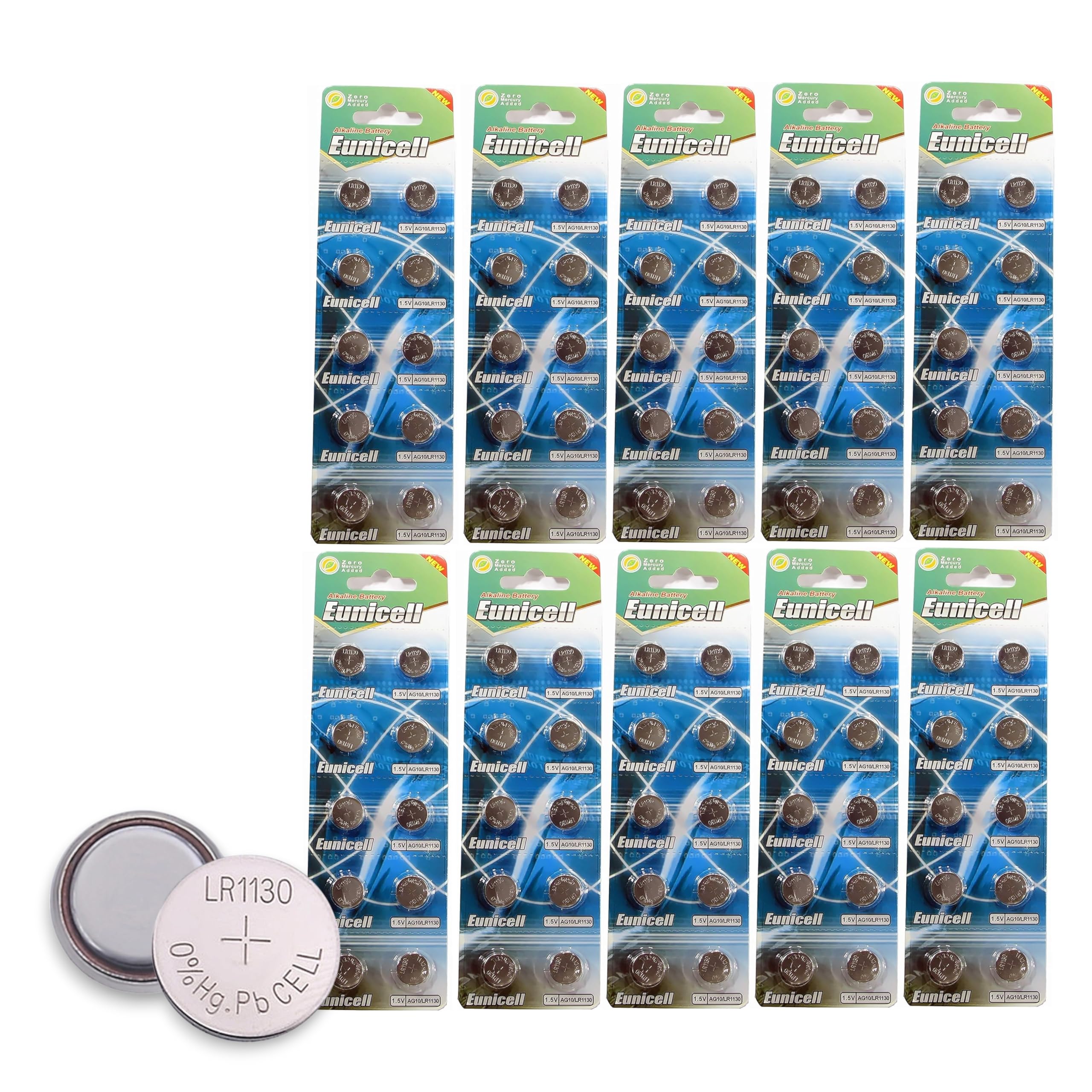 Amazon.com: Eunicell Set of 100 Button Cells AG10 LR54 LR1130