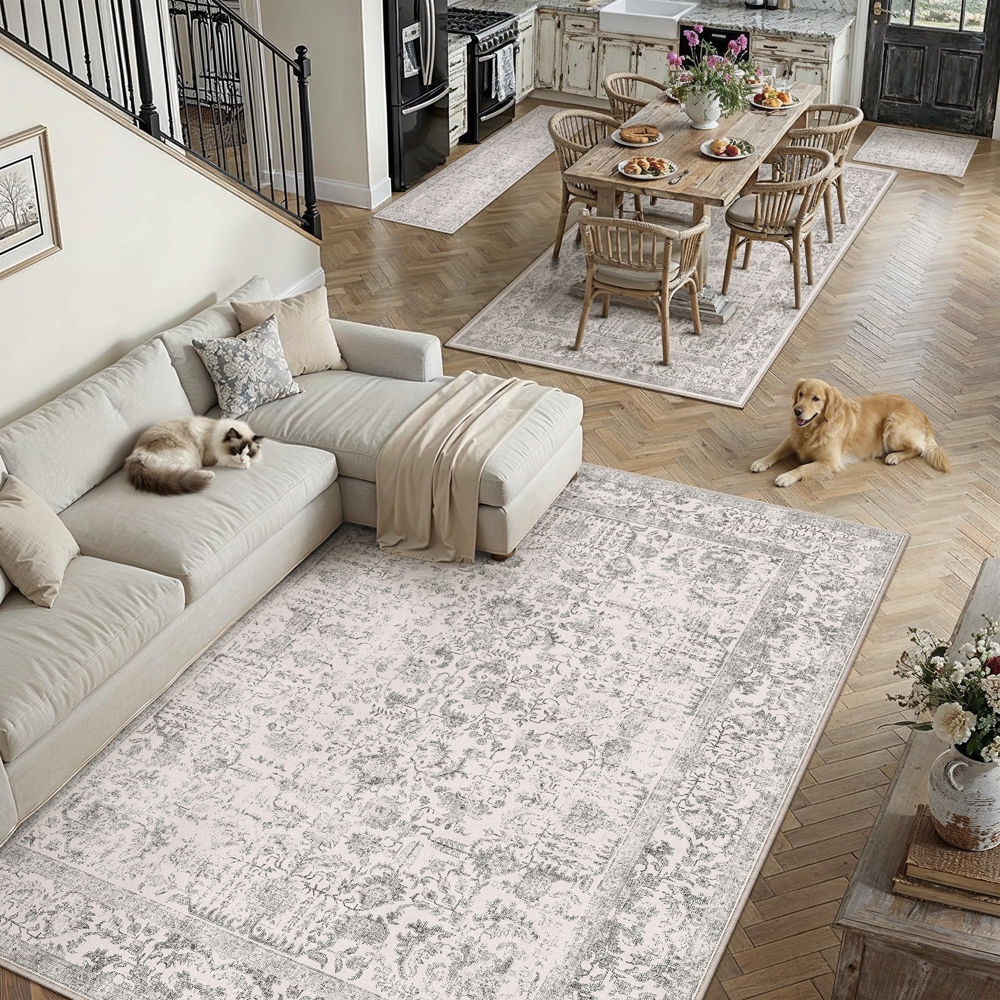 Amazon.com: PureCozy Gray Runner Rug 2x6 Hallway Machine Washable