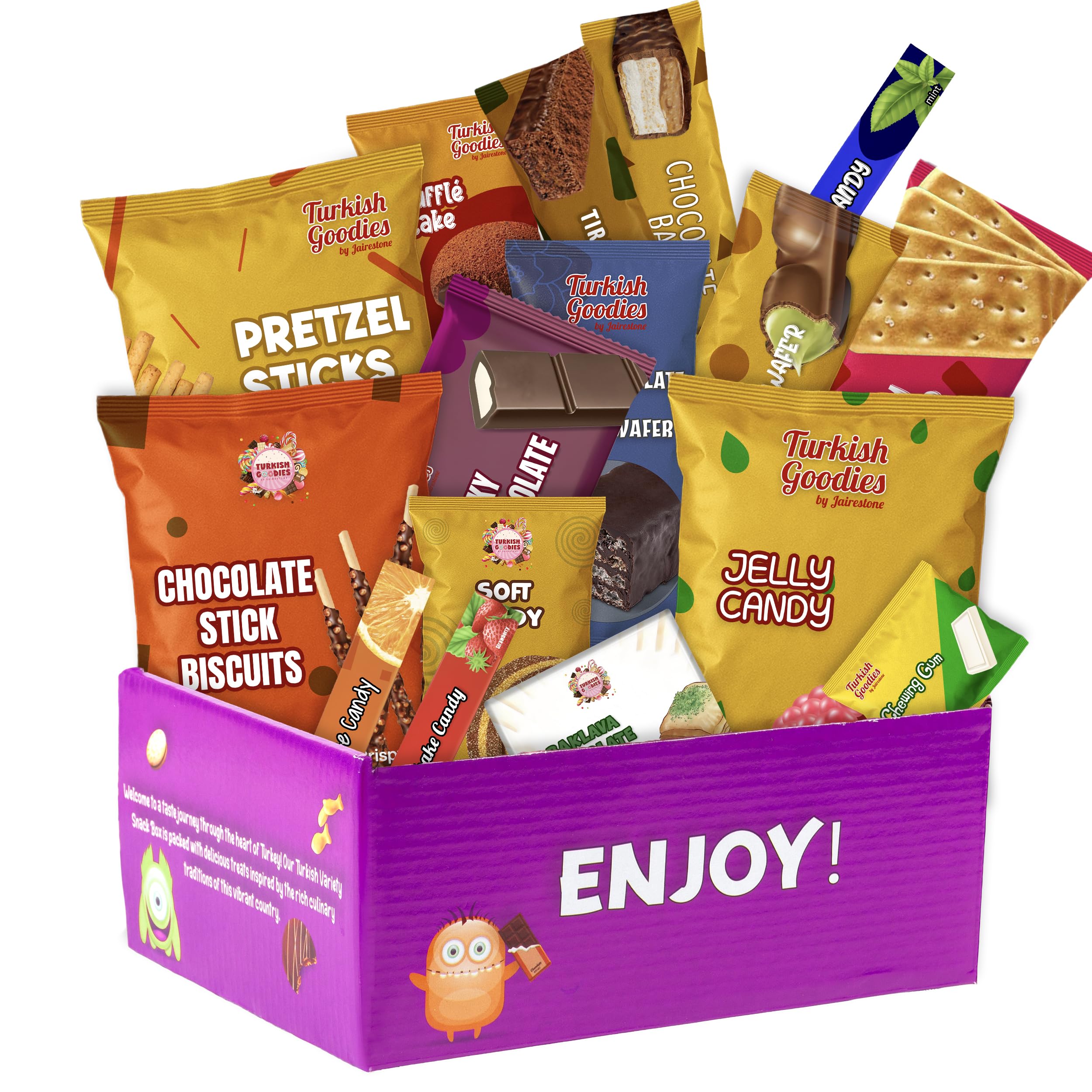 International Snack Box - Different Country Foreign Snacks - Snacks From Around The World - Snack Gift Including Chips, Wafers, Cookies - Foreign Variety Candy Pack - 16ct