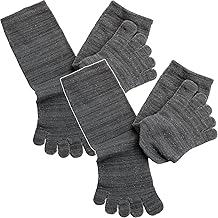 hiorie Made in Japan Cold Protection Socks, Inner Silk Outer Cotton, Medium Length, 5-Toe Silk Socks, Set of 2