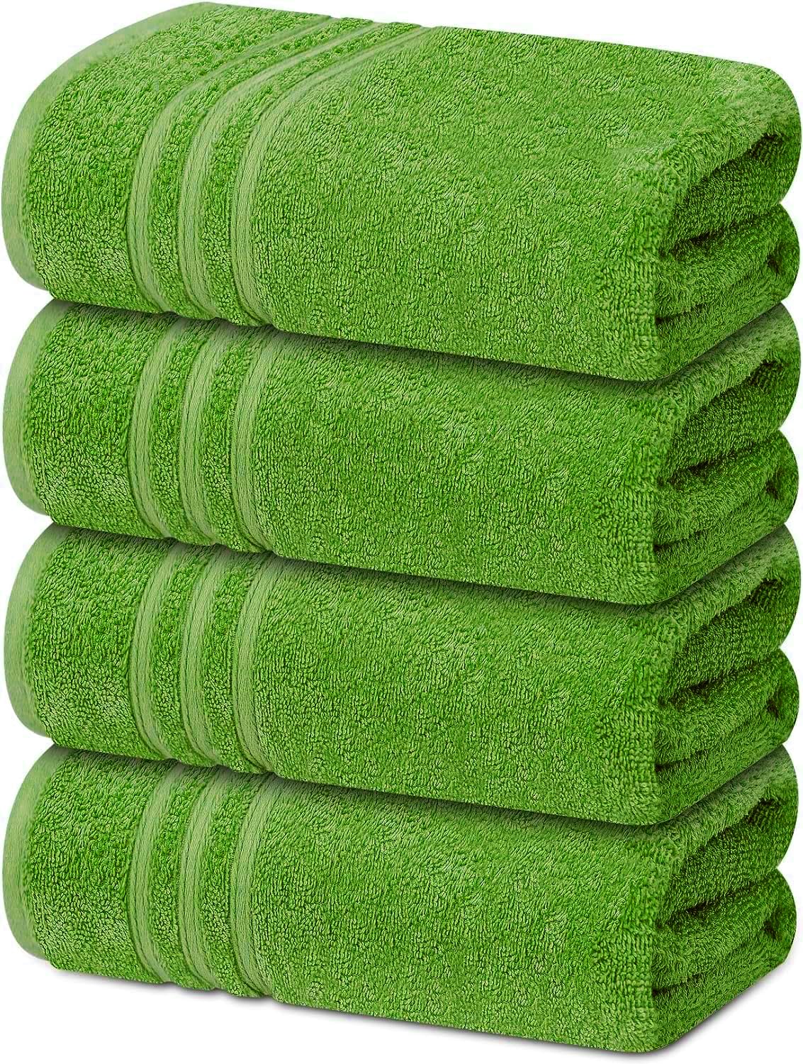 Textile Do Lime Green 4 X Large Bath Towels 100% Egyptian Cotton High Absorbent 500 Gsm Hotel Quality Jumbo Bath Towel Set (4, )