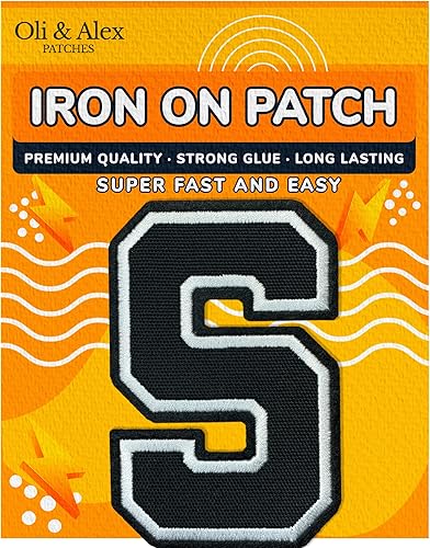 Miniatura 425 de Parches de letras termo-adhesivas de alta calidad – Lindas letras para ropa – Parche universitario para ropa – Letras bordadas de 4 1/2 parches