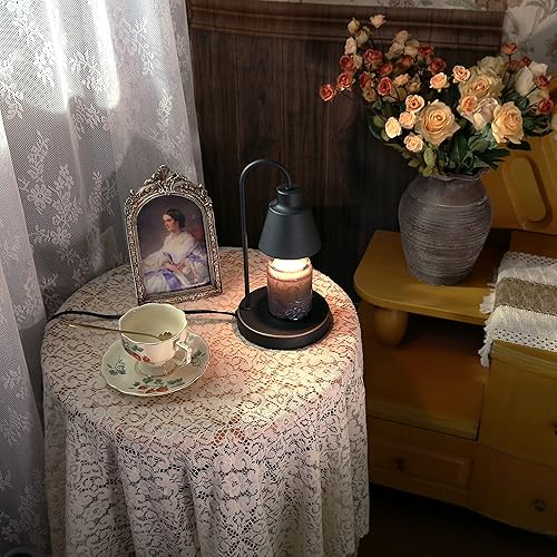 Miniatura 4 de Softanzi Lámpara calentadora de velas para velas perfumadas en tarro con temporizador, calentador de café aplicado, soporte superior hacia abajo,