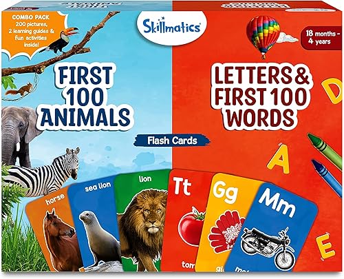 Skillmatics Combo de tarjetas flash gruesas para niños pequeños juego educativo 6 en 1 incluye actividades de aprendizaje de 18 meses a 4 años 200