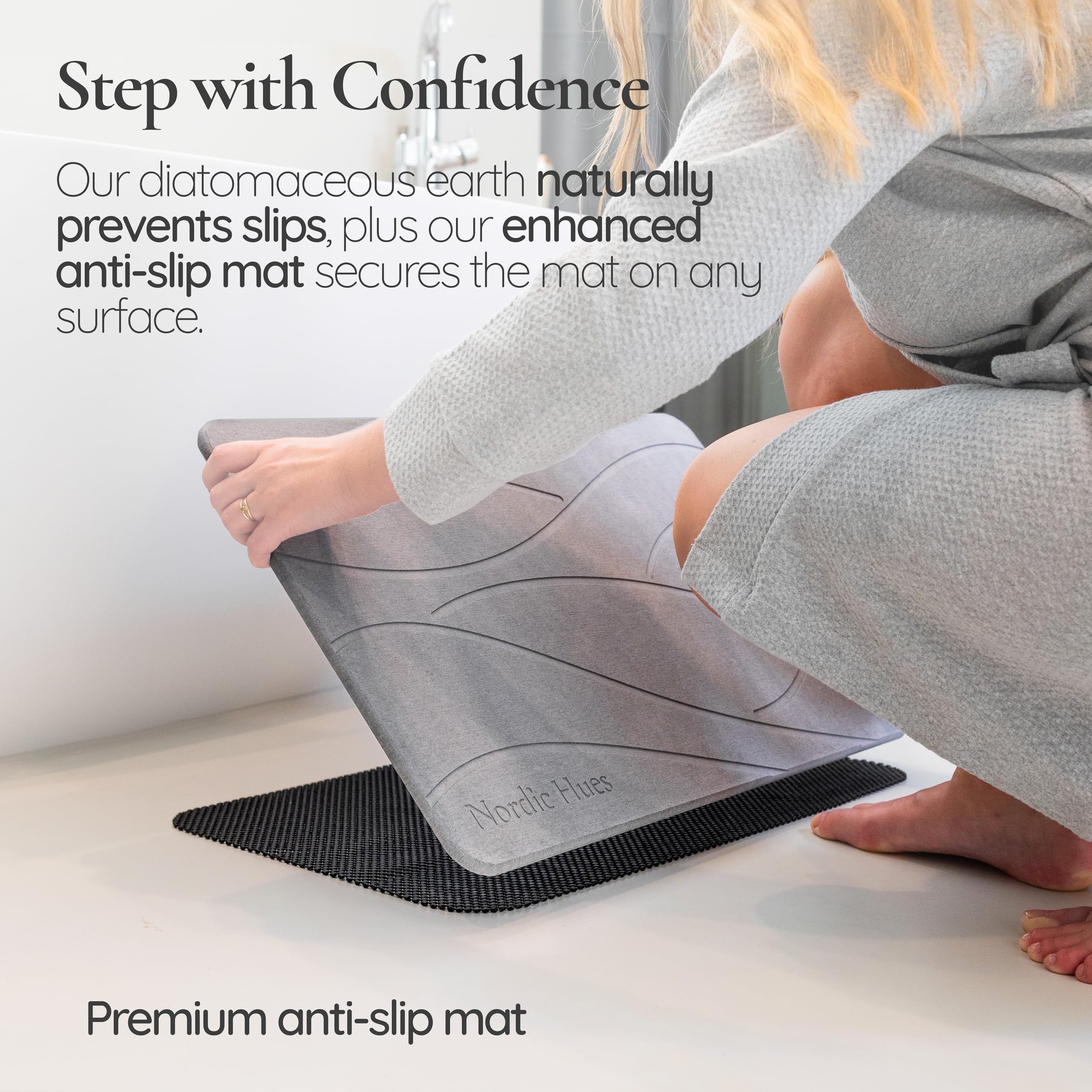 Stone Bath Mat - Diatomaceous Earth Bath Mat Stone - Non-Slip Ultra ...