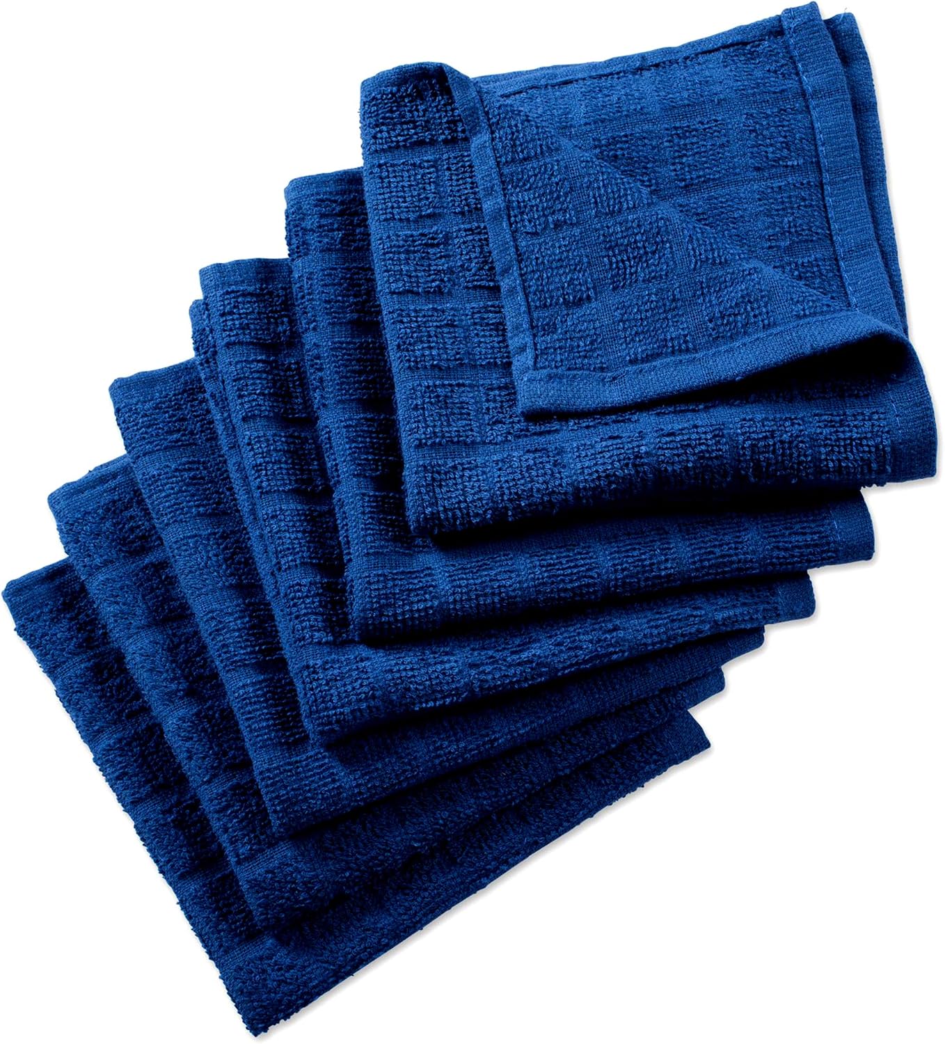 Nirisha Cotton Terry Dish Cloth - 6 Pack - Royal Blue - 12 x 12 Inches - 400 GSM - 100% Ringspun 2 Ply Cotton - Box Weave - Soft & High Absorbent