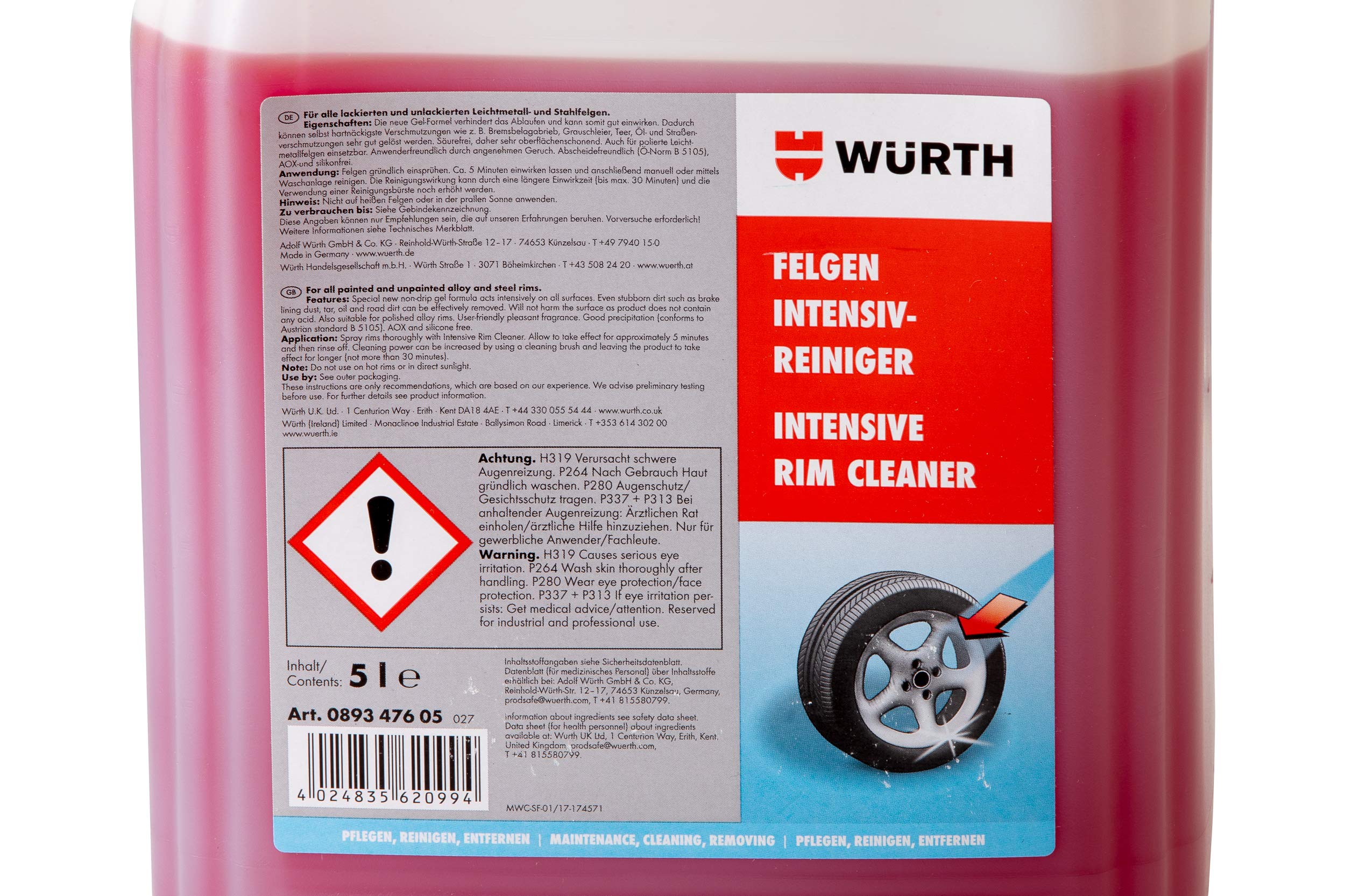 Würth 089347605 Felgen-Intensivreiniger, 5 Litre