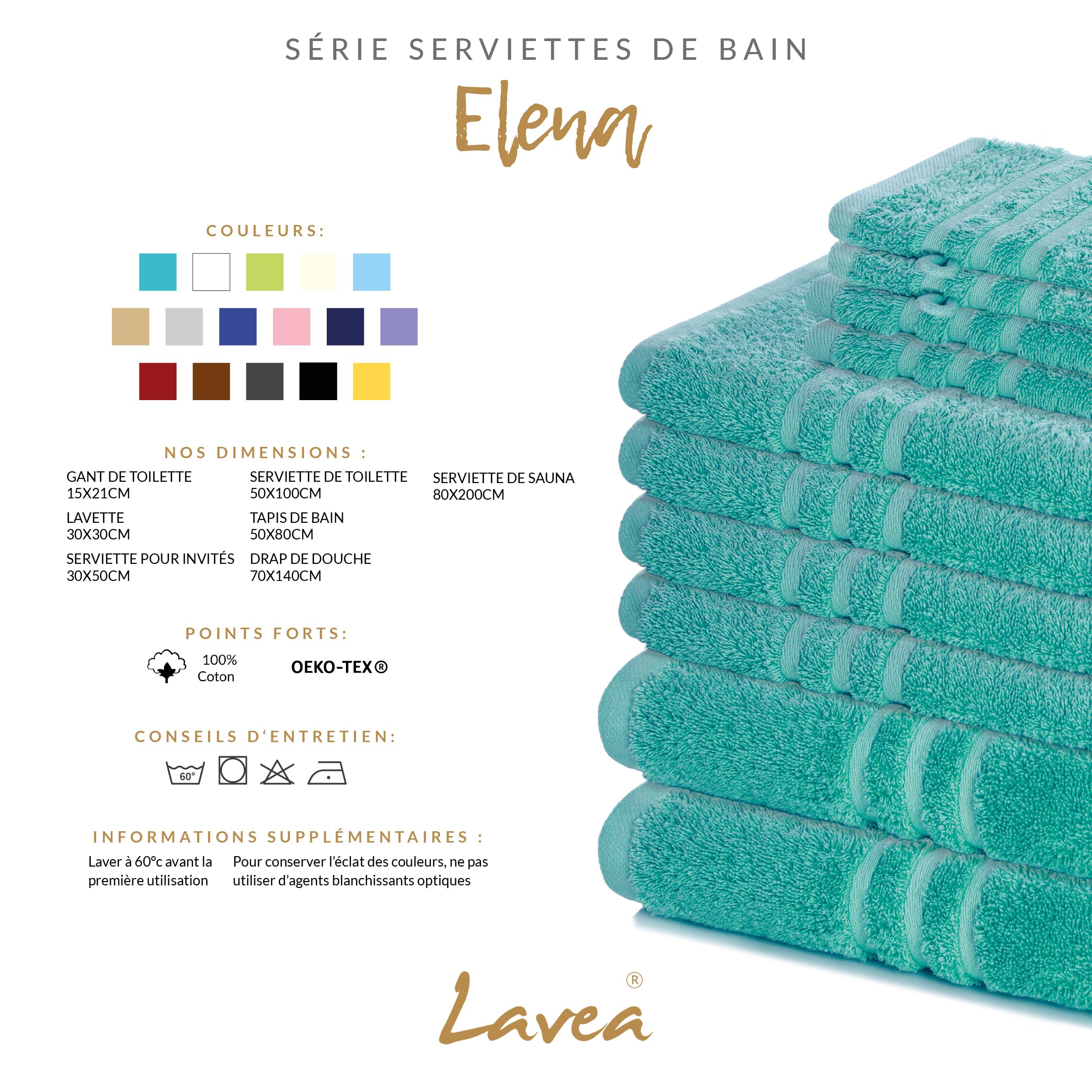 Lavea Lavea Pack of 10 15 x 21 cm 100% Cotton Terry Towelling Wash Mitts - Soft and Absorbent - Ideal for Home, Hotel, Spa, Guests and Baby - Face Towel/Towel - Turquoise in use